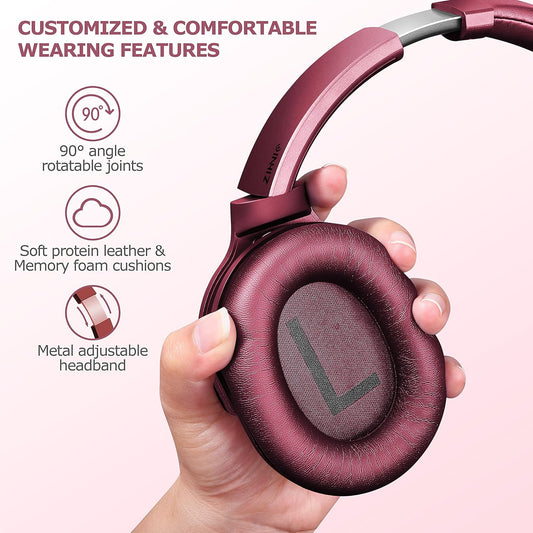 Active Noise Cancelling Headphones, 40H Playtime Wireless Bluetooth Headset with Deep Bass Hi-Fi Stereo Sound,Comfortable Earpads for Travel/Home/Office