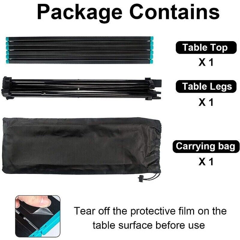 Folding Camping Table Light Weight Portable Aluminium Frame Outdoor Picnic Bag