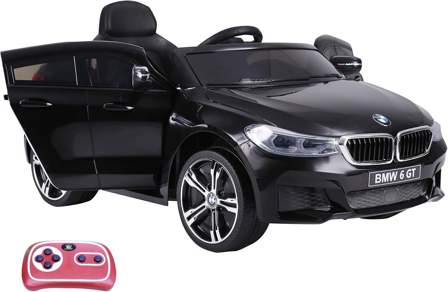 BMW 6GT Licensed 6V Kids Electric Ride on Car with Remote Control LED Headlights Music for 3-6 Years Old