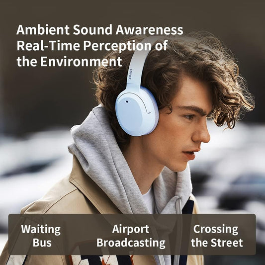 W820NB Active Noise Cancelling Bluetooth Headphones, over Ear Headphones Wireless Adjustable Headphones Wireless - Hi-Res Audio - 49H Playtime, Memory Foam Ear Cups, for Travel, Home Office