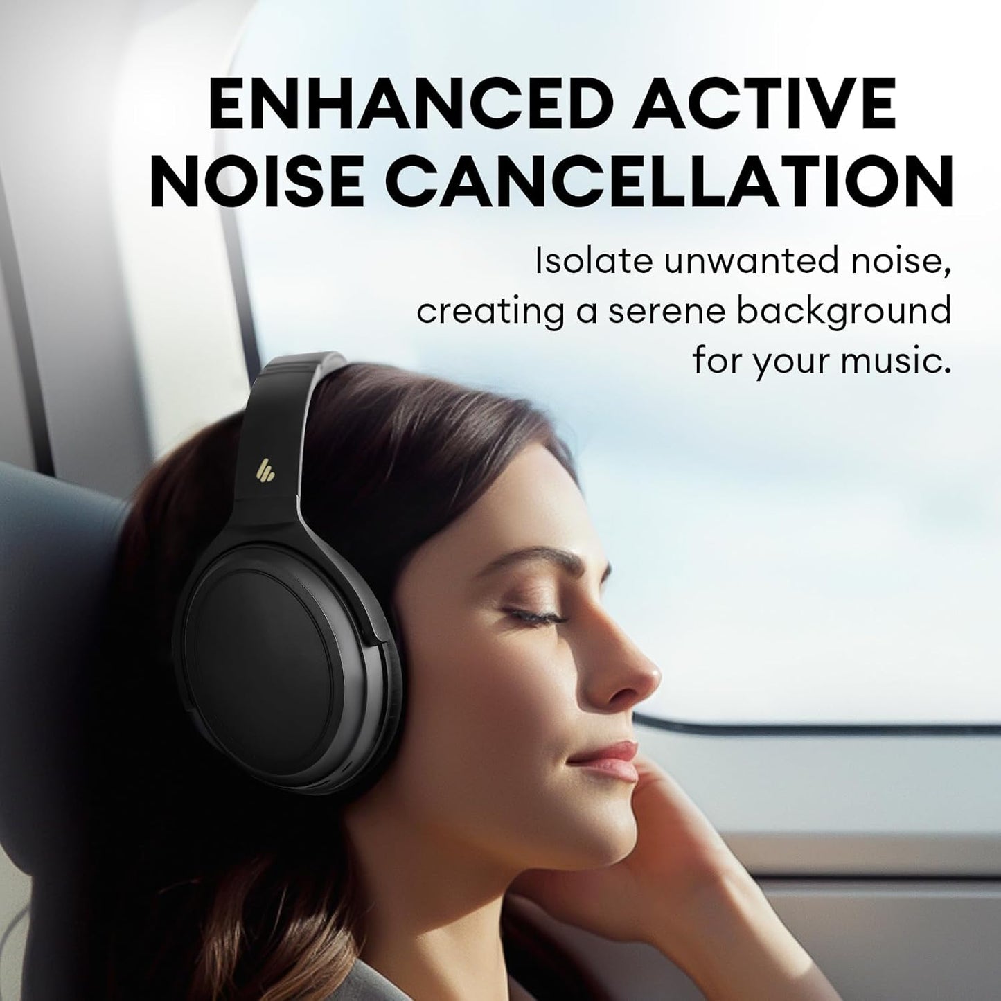 Active Noise Cancelling Headphones - 68H Playtime - AI Call Noise Cancellation - Dual Device Connection - Lightweight & Foldable Design - Fast Charge - Bluetooth 5.3 - Black