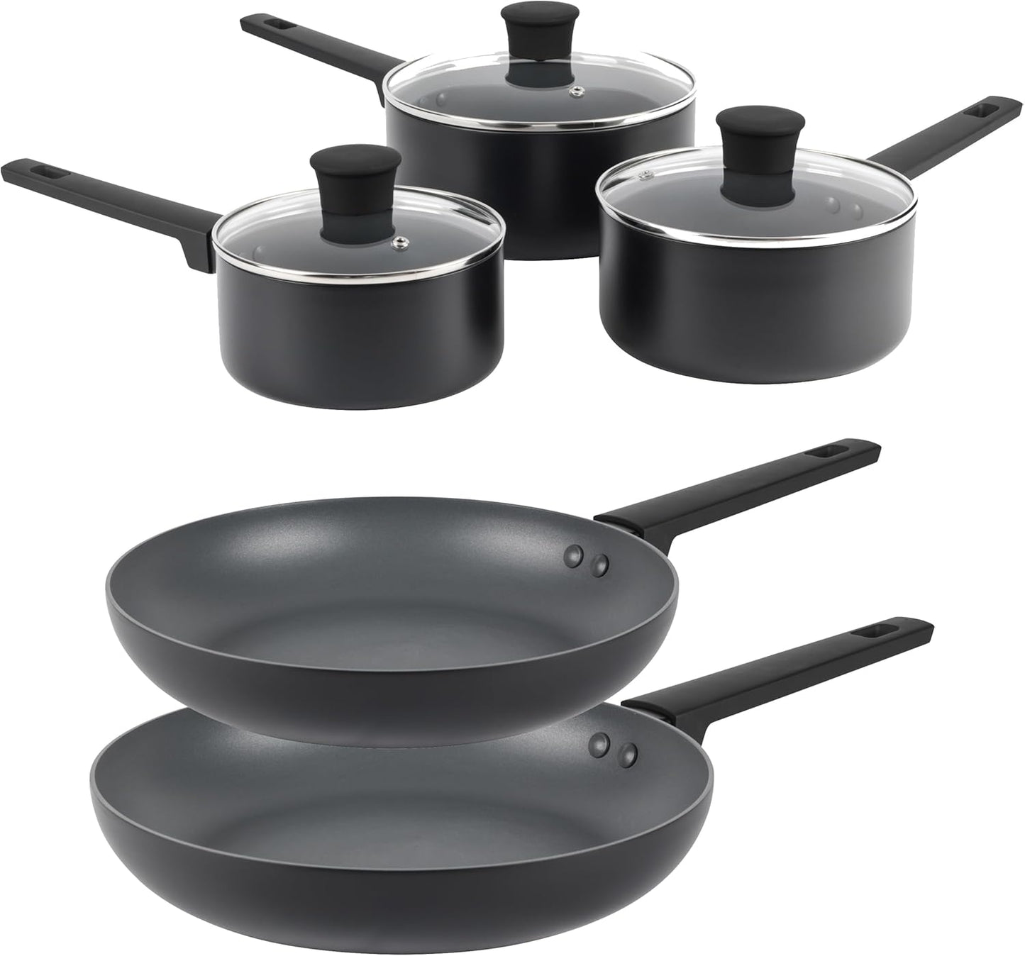 Russell Hobbs Shield 20 Cm Saucepan – Non-Stick Coating 10X Tougher*, Induction Suitable Cooking Pot, Tempered Glass Lid, Pressed Aluminium Casserole, Easy to Clean, Soft-Touch Handle