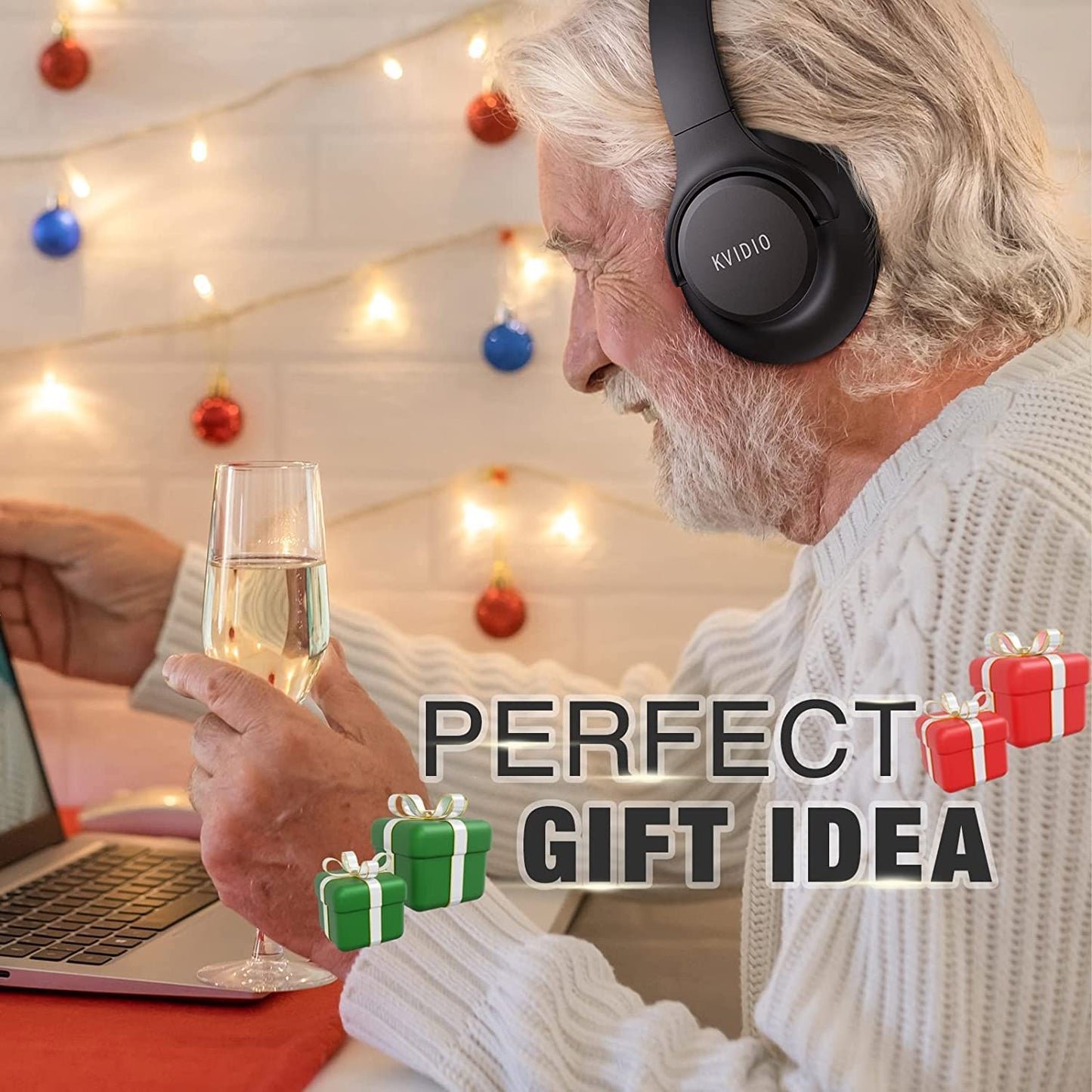 Bluetooth Headphones over Ear, 65 Hours Playtime Wireless Headphones with Microphone, Foldable Lightweight Headset with Deep Bass,Hifi Stereo Sound for Travel Work PC Cellphone (Black)