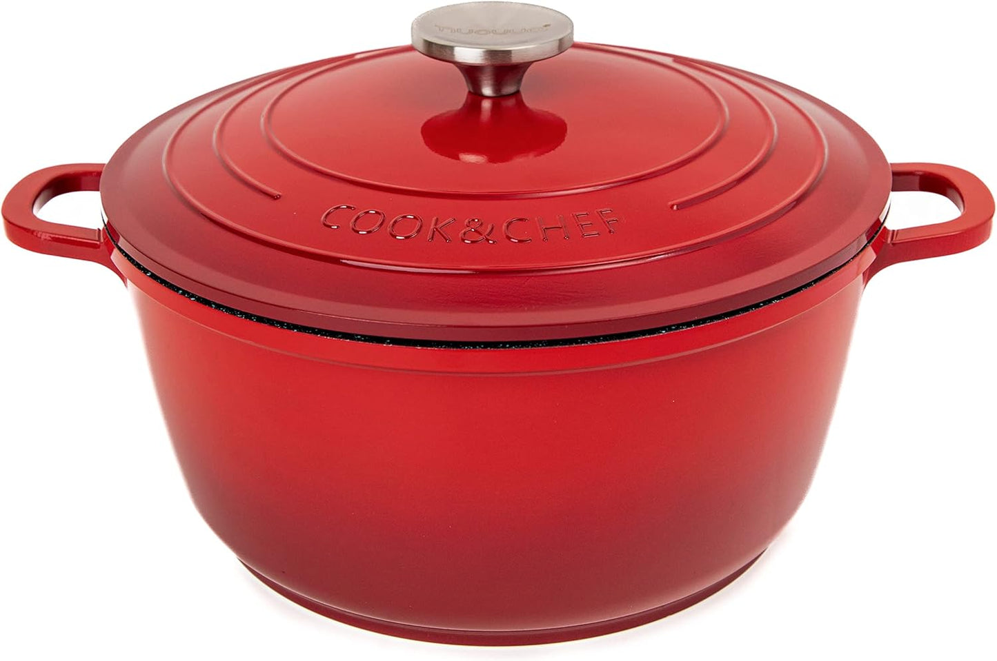 4L Non-Stick Aluminium Dutch Oven with Lid – Oven-Proof, Induction-Compatible Cooking Pot – Lightweight, Easy-Clean Casserole Dish, 24cm, Cream