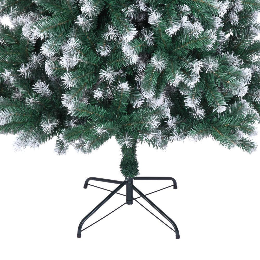 New 7FT Christmas Tree Artificial 870 Branches Xmas Snow Tips Decorated Tree