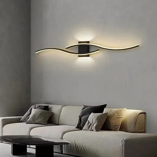 Modern Minimalist LED Wall Lamp – Long Bar Sconce for Living Room, Bedroom, Bedside, and Background Lighting – Sleek Home Decor Interior Light