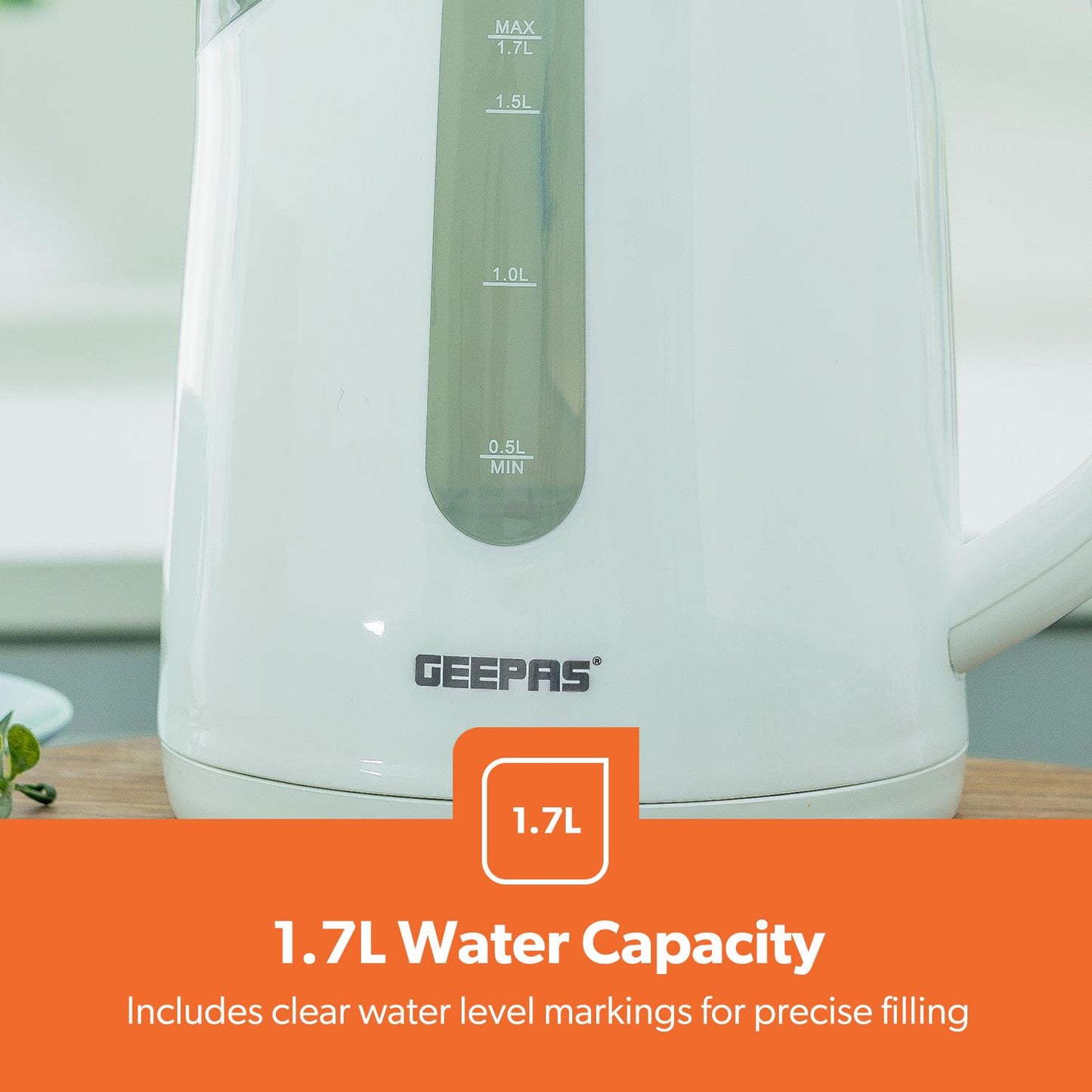 Geepas 650W 2-Slice Toaster & 2200W Illuminating Electric Kettle Combo Set - 1.7L Cordless Jug