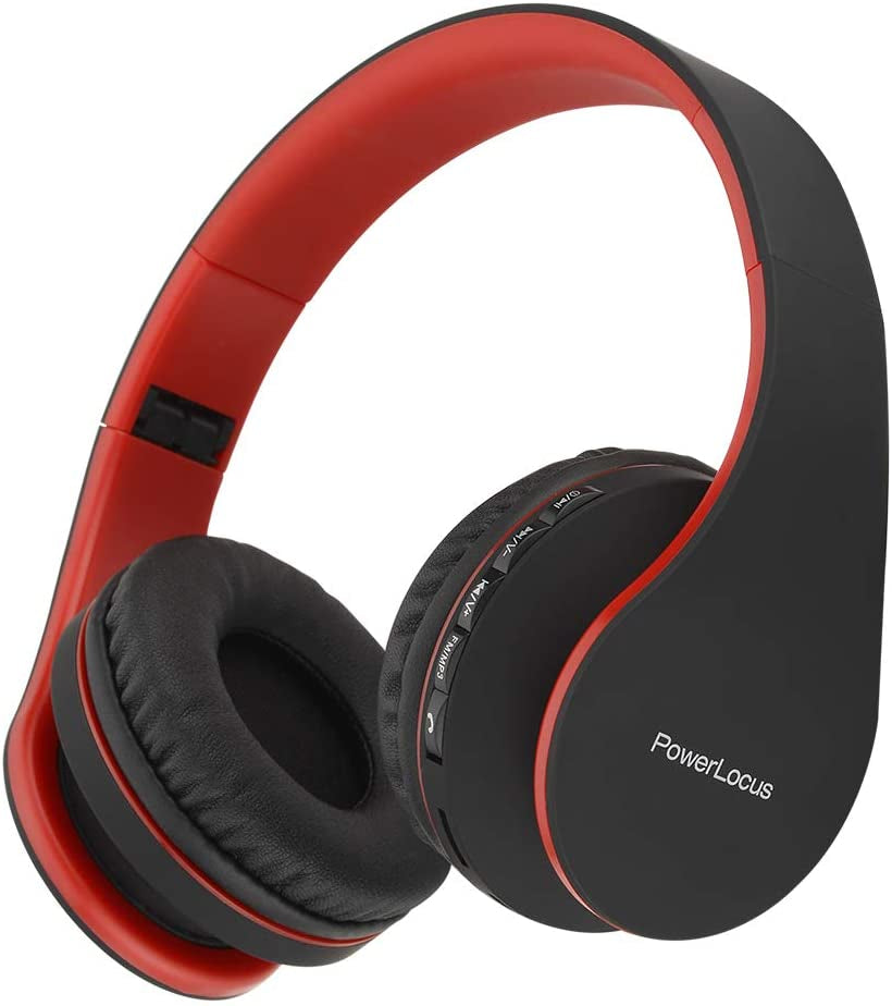 Wireless Bluetooth Over-Ear Stereo Foldable Headphones, Wired Headsets Noise Cancelling with Built-In Microphone for Iphone, Samsung, LG, Ipad (Black)