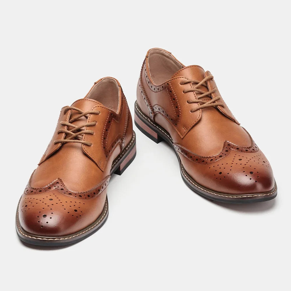 Men’s Classic Brogue Leather Dress Shoes – Formal Wedding & Social Footwear (Size 7–13)