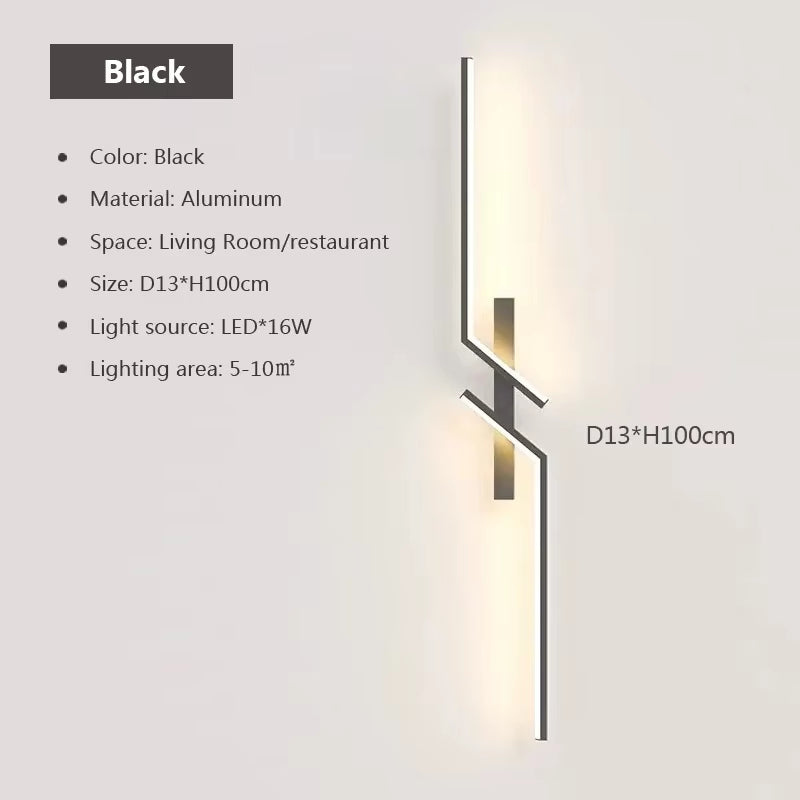 Modern Minimalist LED Wall Lamp – Long Bar Sconce for Living Room, Bedroom, Bedside, and Background Lighting – Sleek Home Decor Interior Light