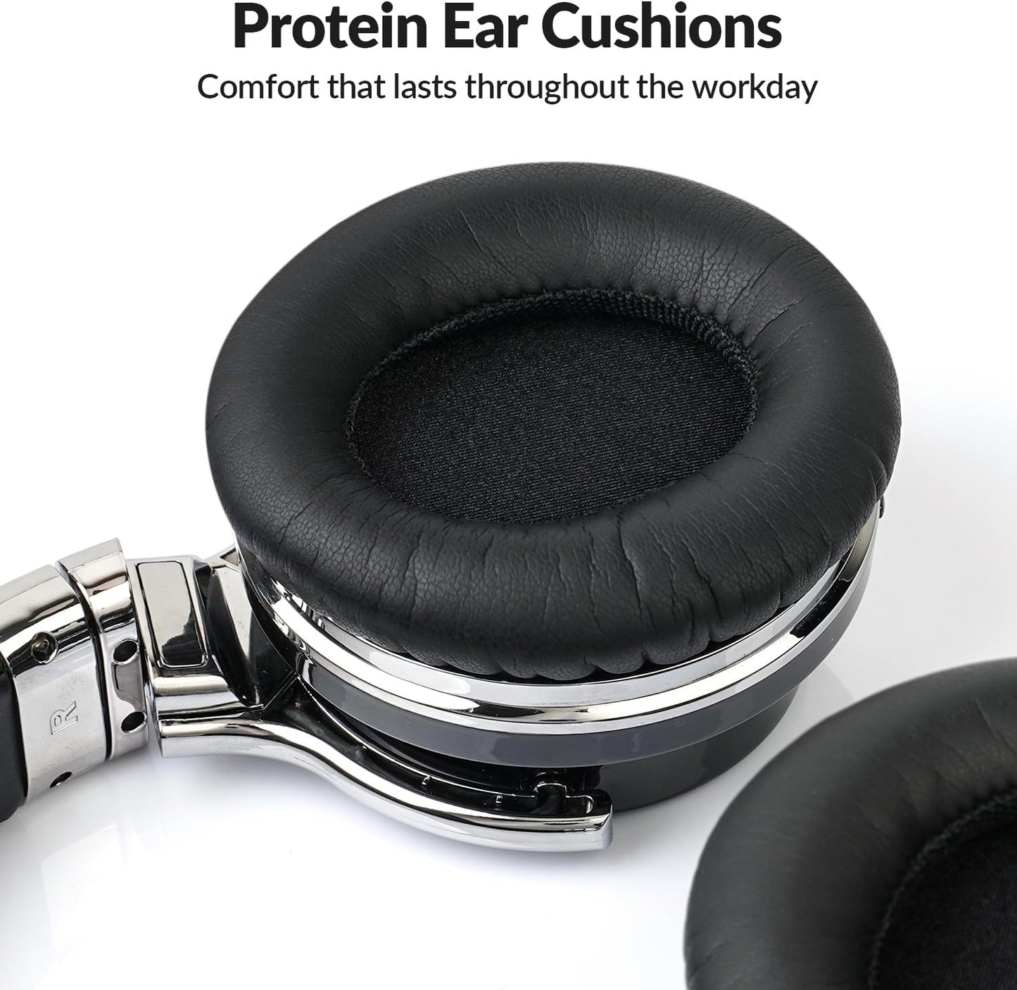 E7 Active Noise Cancelling Headphones Bluetooth Headphones Wireless Headphones over Ear with Microphone Deep Bass, Comfortable Protein Earpads, 30 Hours Playtime for Travel/Work, Black