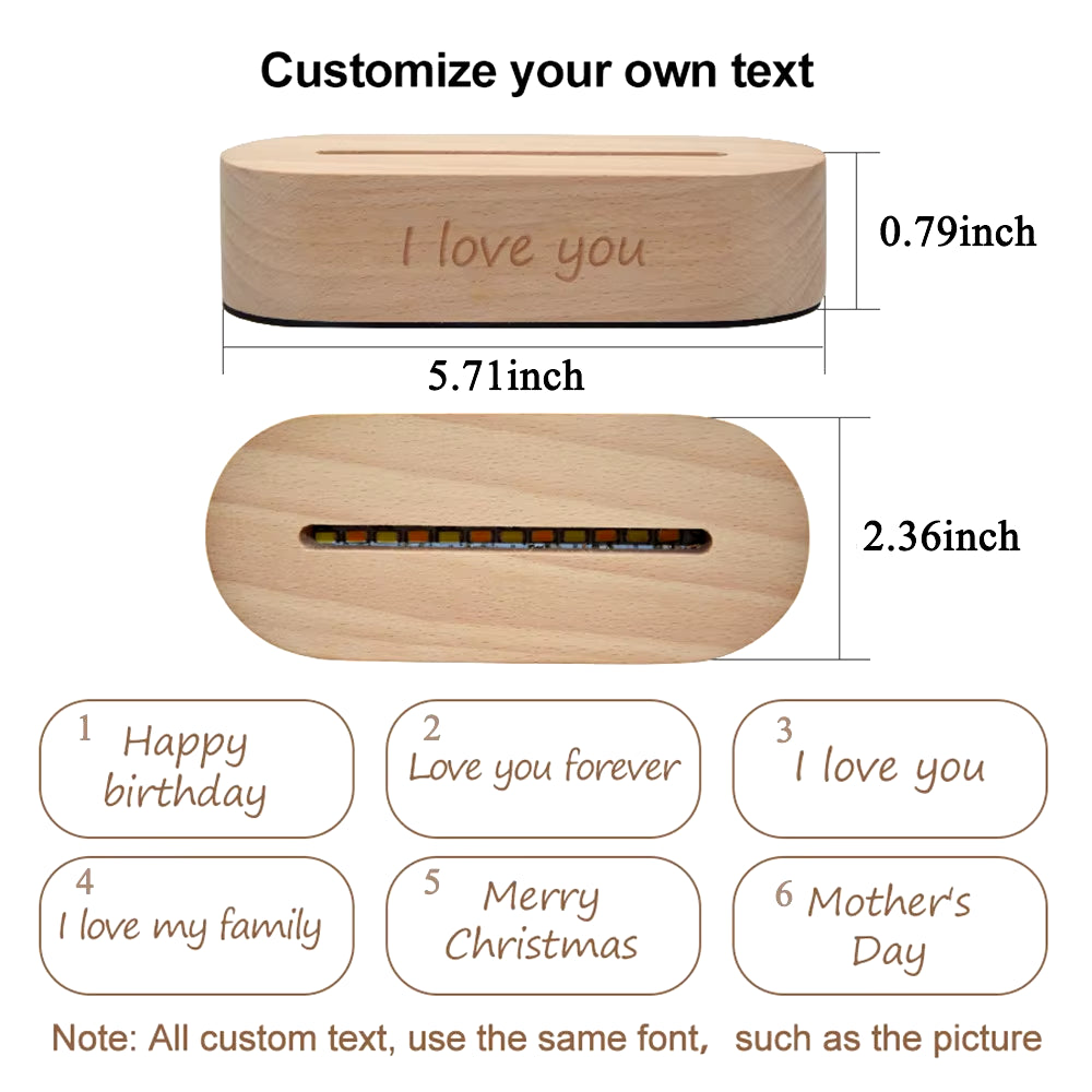 Personalized 3D Photo Lamp – Custom Photo and Text Night Light Gift for Valentine's Day, Wedding, Anniversary, Birthday