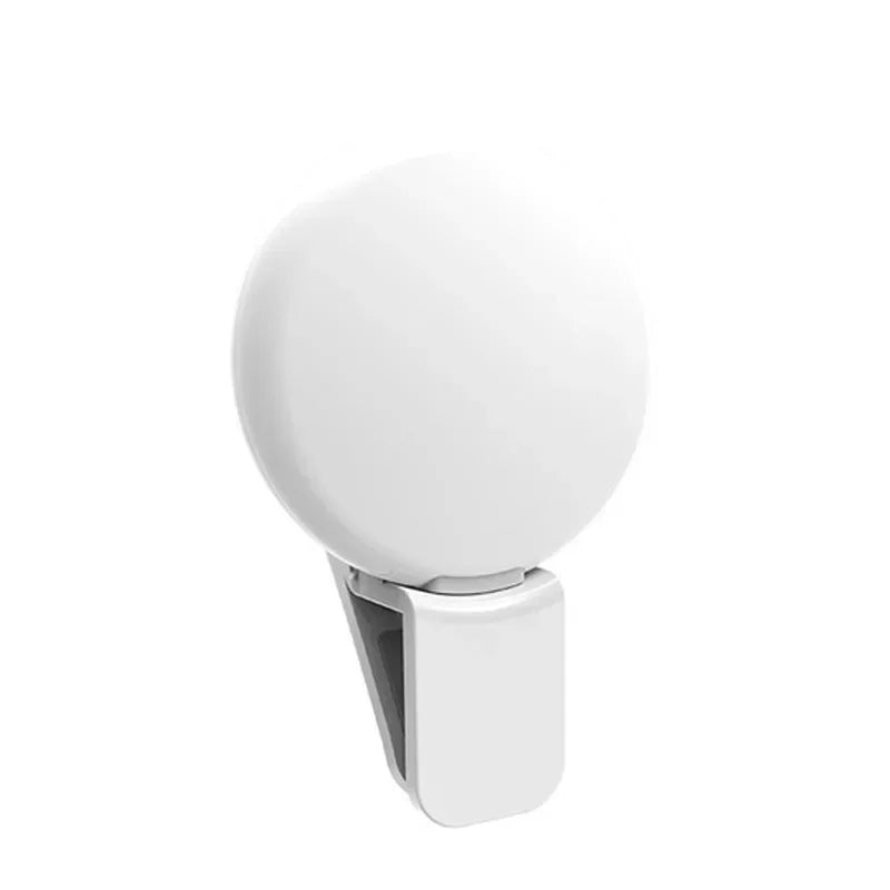 Portable Mini LED Selfie Ring Light – 3-Stop Dimming Circle Clip-On Light for Perfect Photography & Video