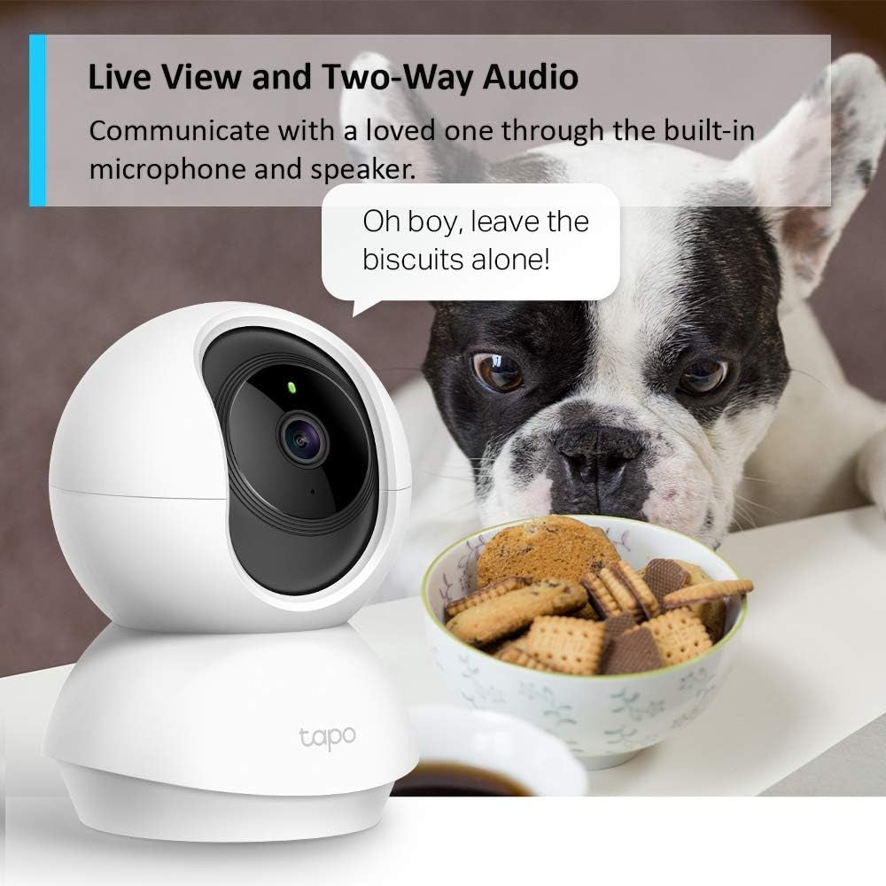 Wifi Camera, Indoor Camera for Security, 1080P Pet Camera, Wireless 360ยฐ for Baby Monitor, AI Monitor,Smart Motion Detection & Tracking,Night Vision, Works with Alexa&Google (TC70) No Monthly Fee