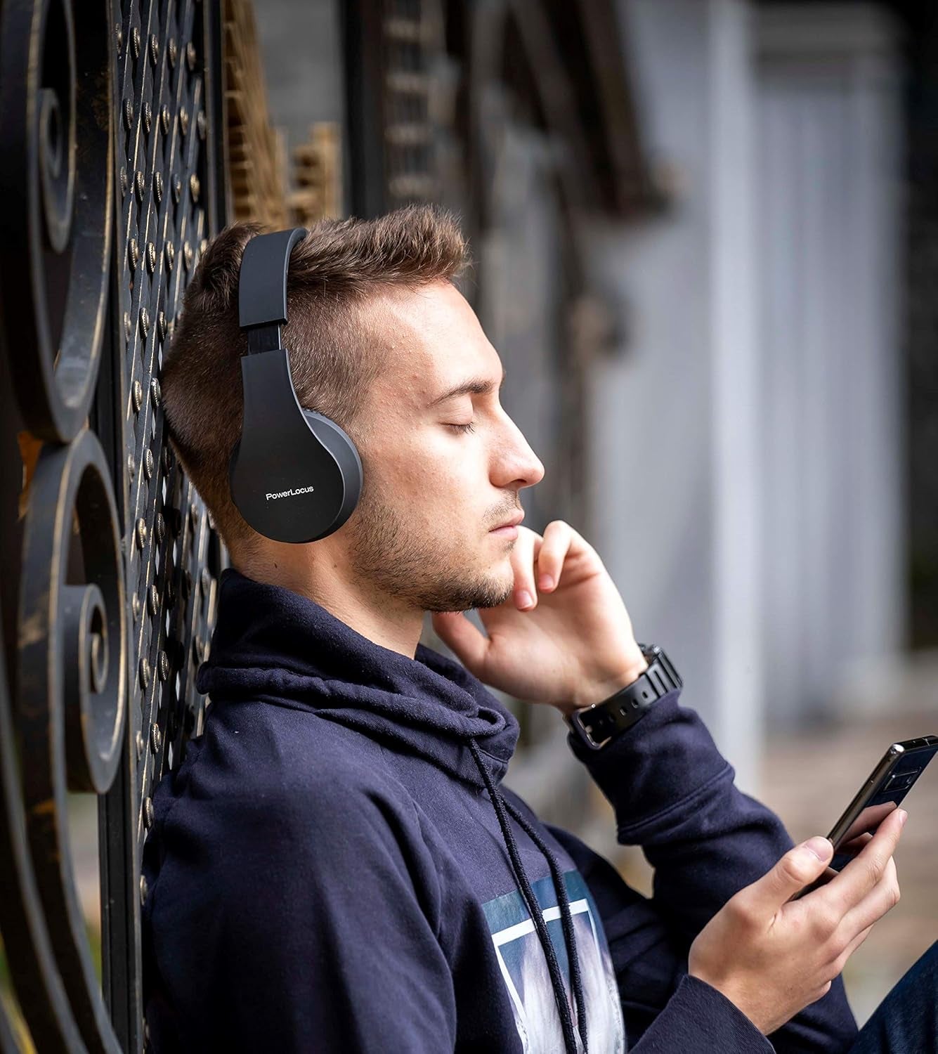 Wireless Bluetooth Over-Ear Stereo Foldable Headphones, Wired Headsets Noise Cancelling with Built-In Microphone for Iphone, Samsung, LG, Ipad (Black)