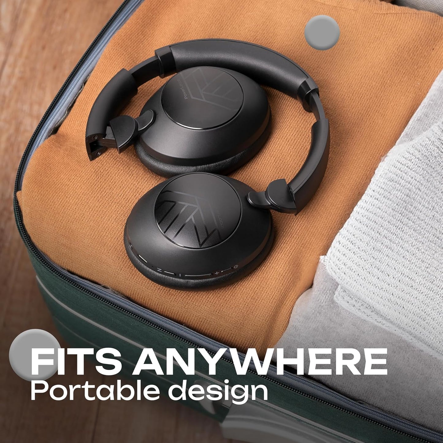 Wireless Headphones over Ear, Bluetooth Headphones, 4 EQ Modes, 70H Playtime, Hi-Fi Stereo, Headphones with Microphone, Soft Memory Foam Earmuffs, Foldable for Iphone/Pc/Travel/Tv