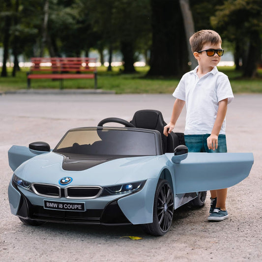 BMW I8 Coupe Licensed 6V Kids Electric Ride on Car Toy with Remote Control Music Horn Lights MP3 Suspension Wheels for 3-8 Years