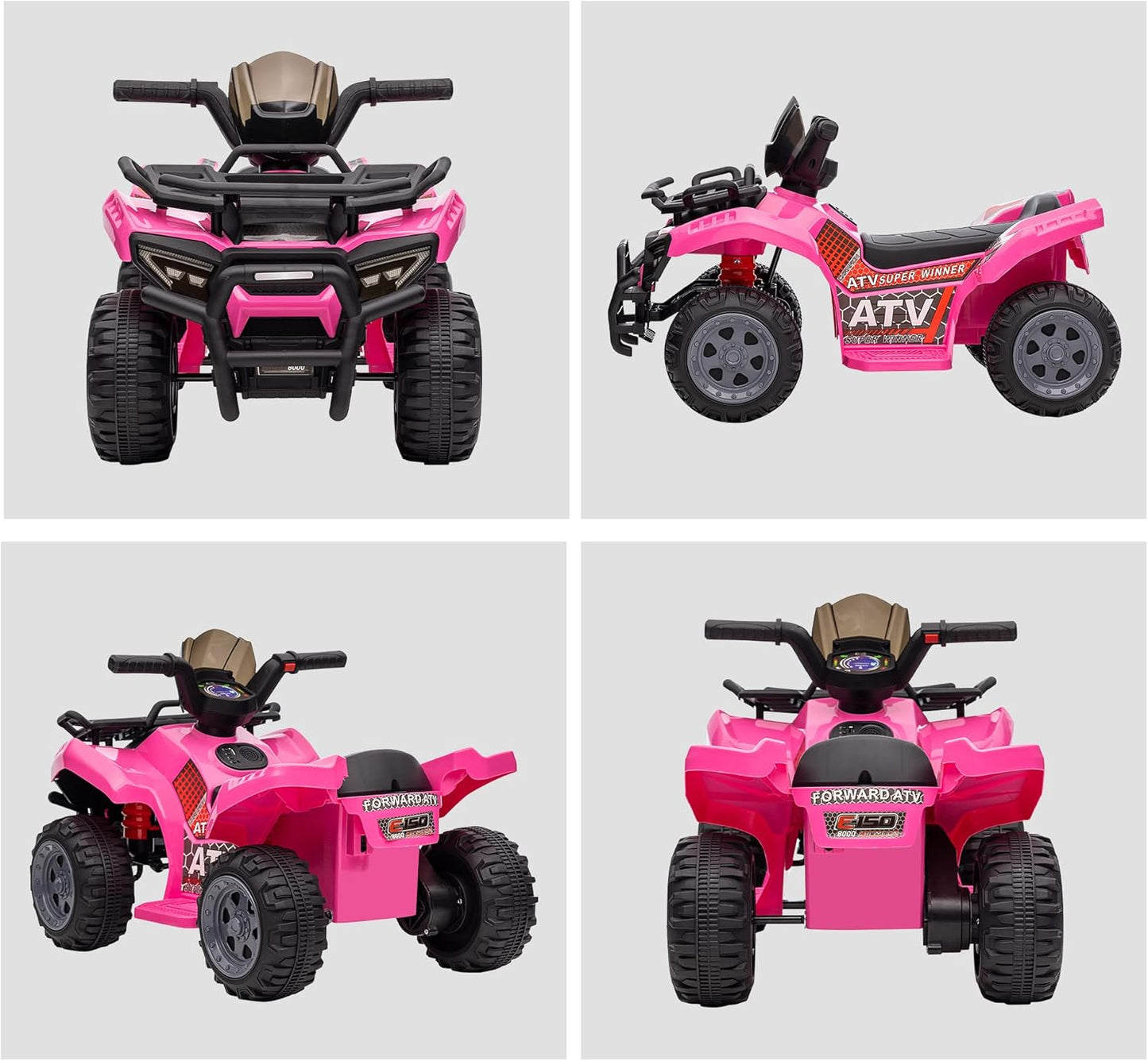 6V Kids Electric Ride on Car Toddlers Quad Bike ATV Toy with Music for 18-36 Months