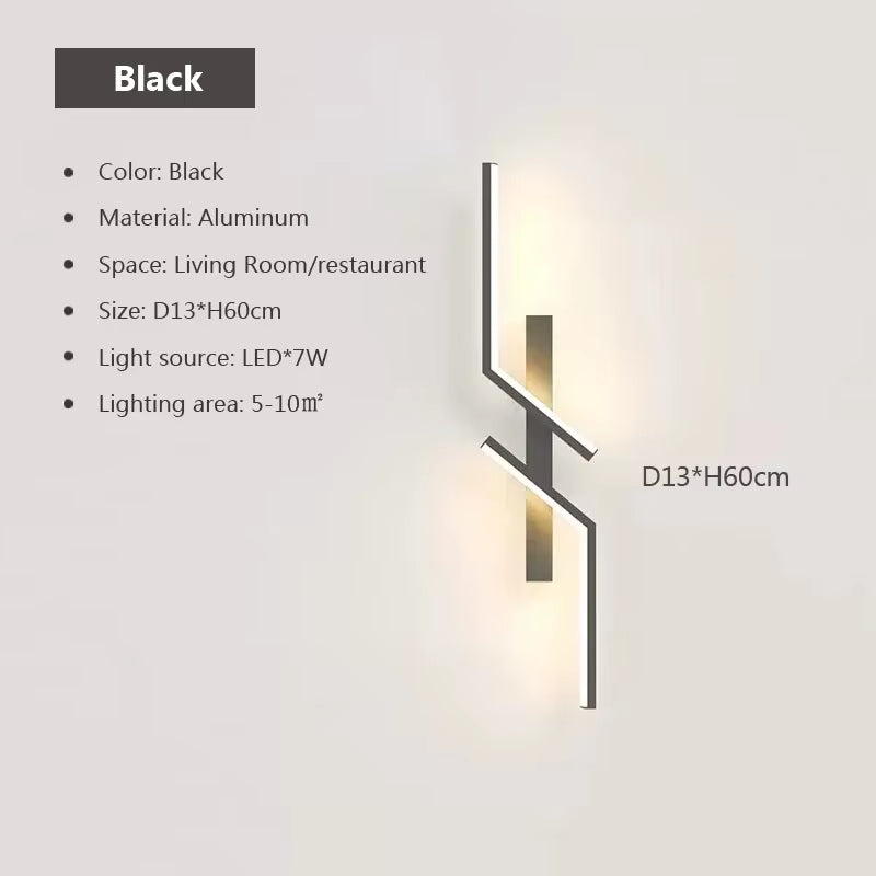 Modern Minimalist LED Wall Lamp – Long Bar Sconce for Living Room, Bedroom, Bedside, and Background Lighting – Sleek Home Decor Interior Light
