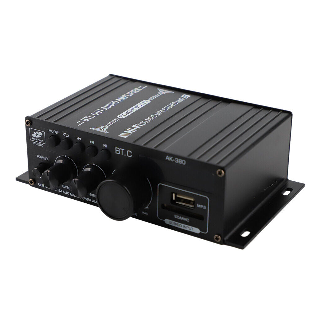 Mini Bluetooth Digital Power Amplifier USB Music Player FM Stereo Audio AMP