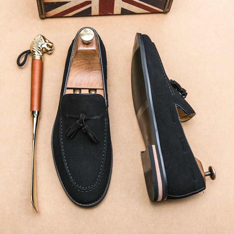 Men’s Casual Flats – Premium Cow Suede Leather Loafers & Moccasin Driving Shoes