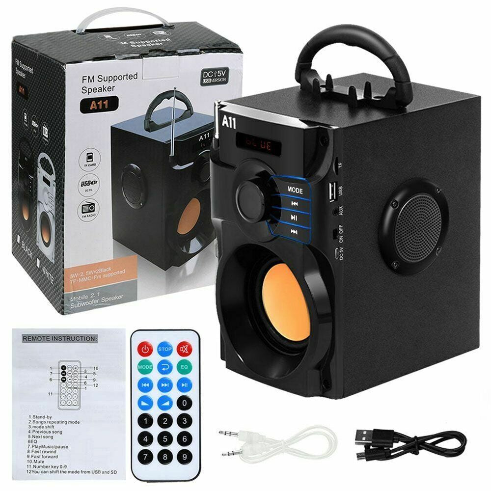 10W Bass Ultra Loud Bluetooth Speakers Portable Wireless Indoor Outdoor FM Radio