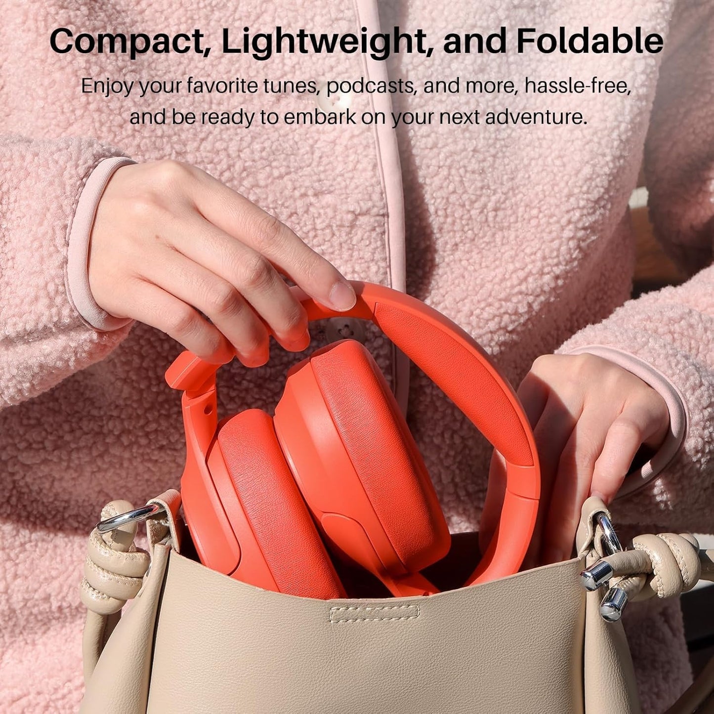 HT2 Hybrid Active Noise Cancelling Wireless Headphones, 60H Playtime Lossless Audio over Ear Bluetooth Headphones, Hi-Res Audio Deep Bass Foldable Lightweight Headset for Workout