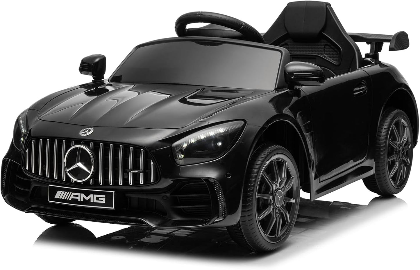 12V Ride on Car, Licensed Mercedes Benz AMG GTR with Parental Remote, 2 Motors Electric Car for Kids to Drive W/Wider Seat, LED Lights, Openable Doors, MP3, Smooth Start, 3 Speeds - Red