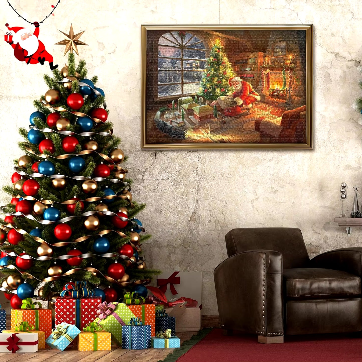 VATOS Advent Calendar Puzzle 2024 Christmas Jigsaw Puzzle Kids 24-Day Santa Countdown Calendar Stocking Stuffers Game Toy Gift