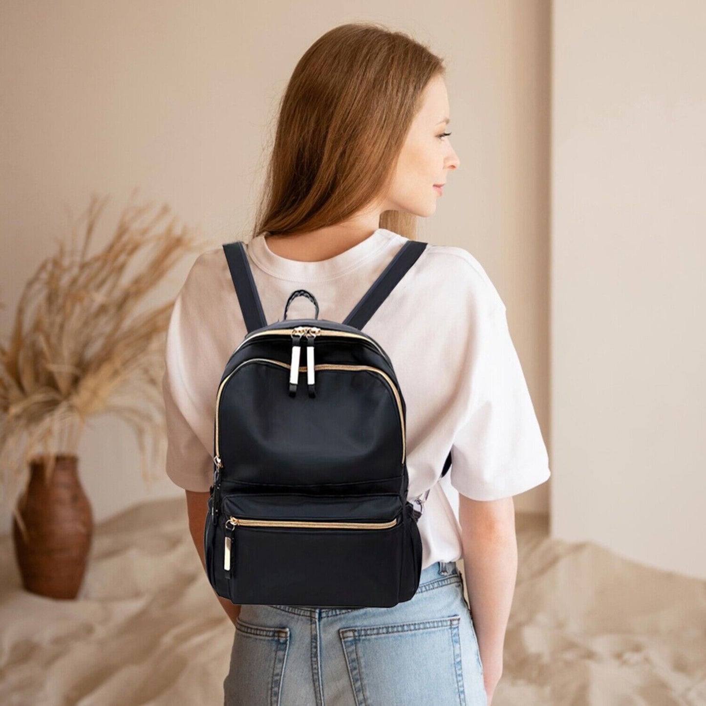 Womens Ladies Waterproof Anti-Theft Backpack Rucksack Travel School Shoulder Bag