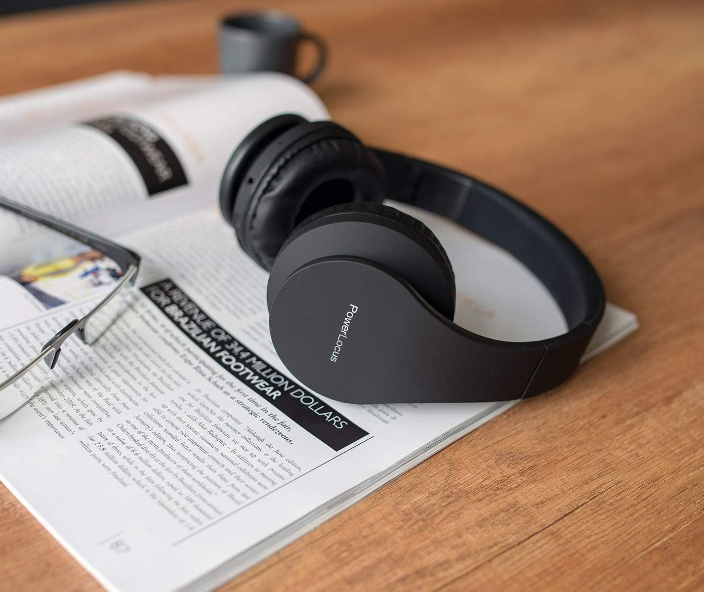 Wireless Bluetooth Over-Ear Stereo Foldable Headphones, Wired Headsets Noise Cancelling with Built-In Microphone for Iphone, Samsung, LG, Ipad (Black)