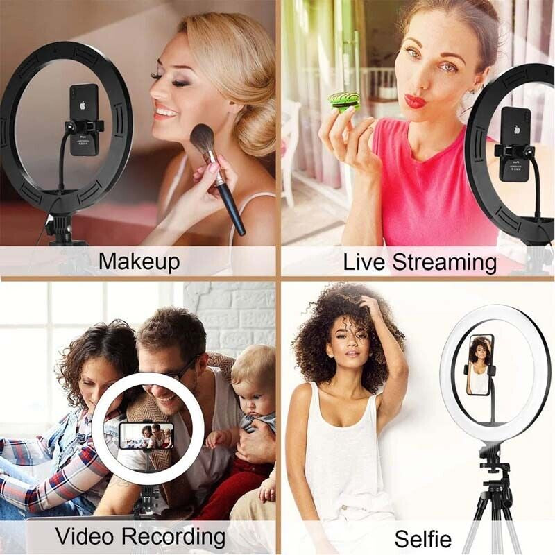 14Inch LED Selfie Live Makeup Ring Light with 1.7Meter Tripod Stand Phone Holder