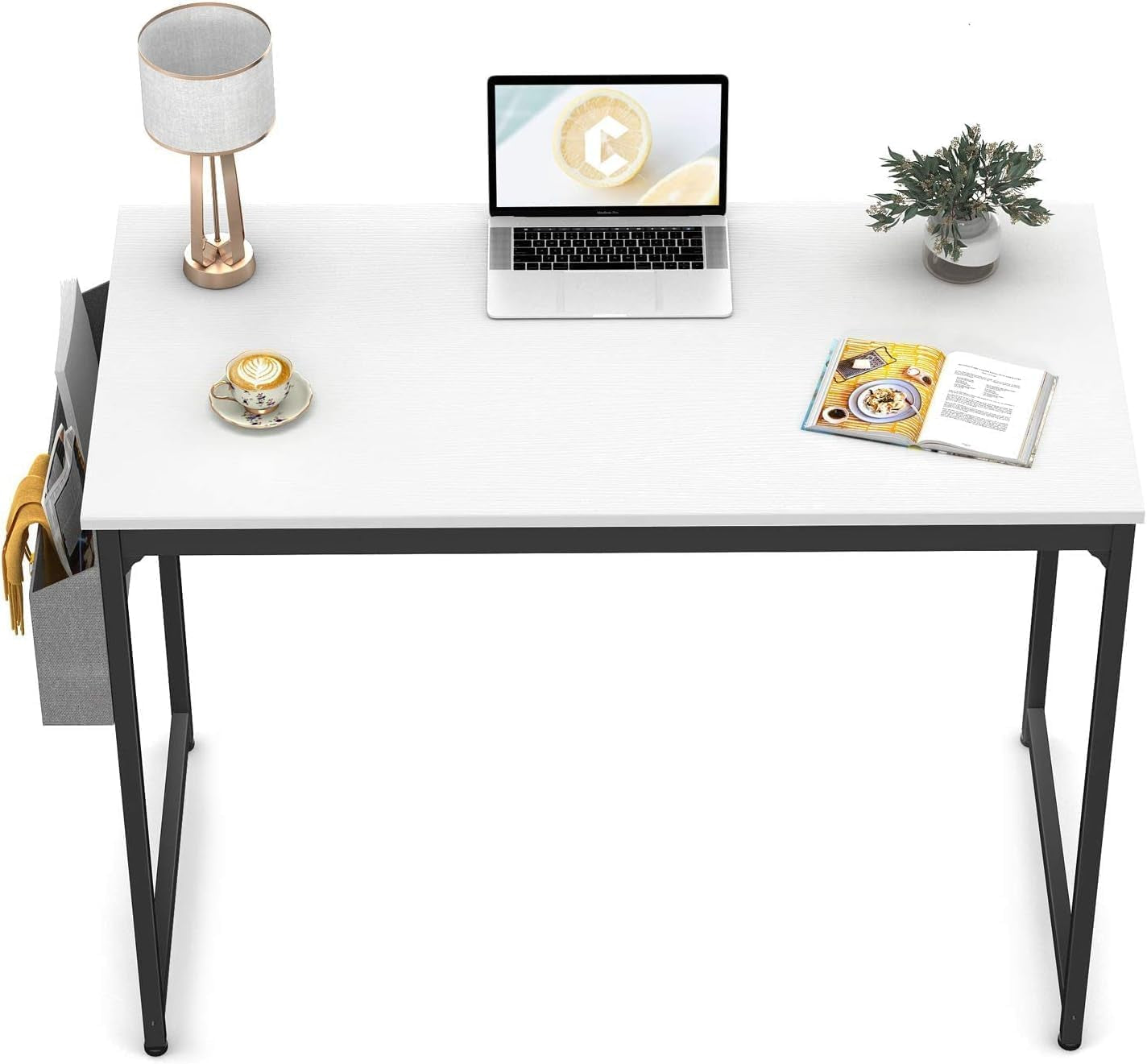 Computer Desk Home Office Desk 80X40 Cm Study Writing Table, Modern Simple Style, White