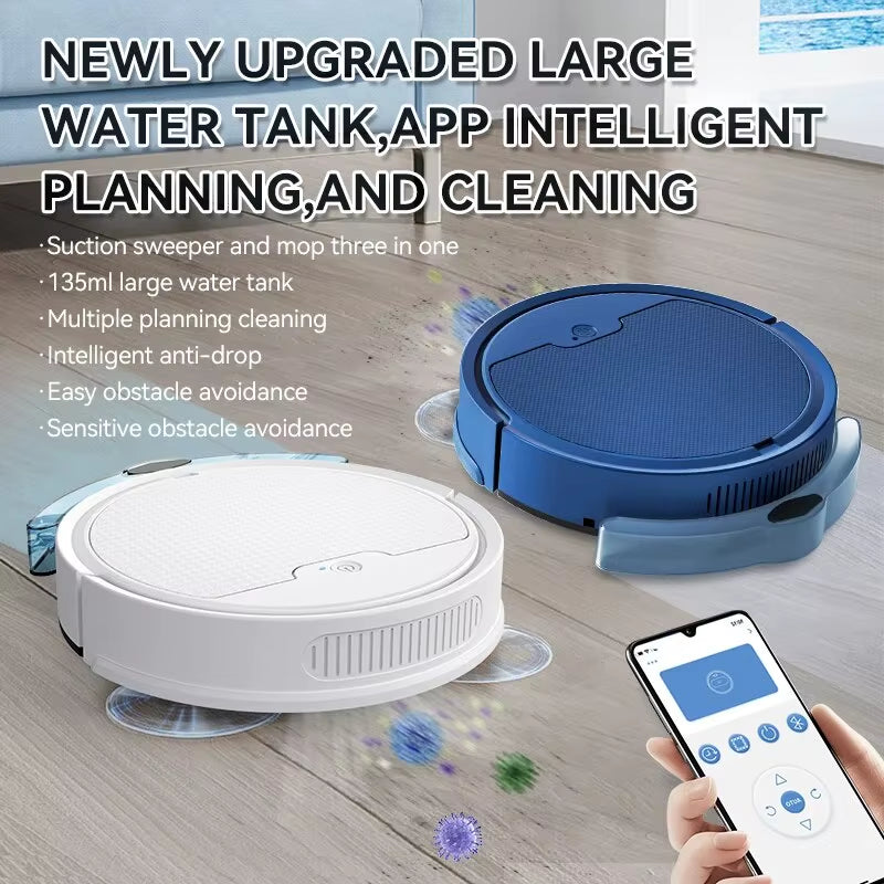 Intelligent Sweeping Robot Large Water Tank Mobile App Remote Control Planning and Cleaning Line Low Noise 2000 Pa Large Suction