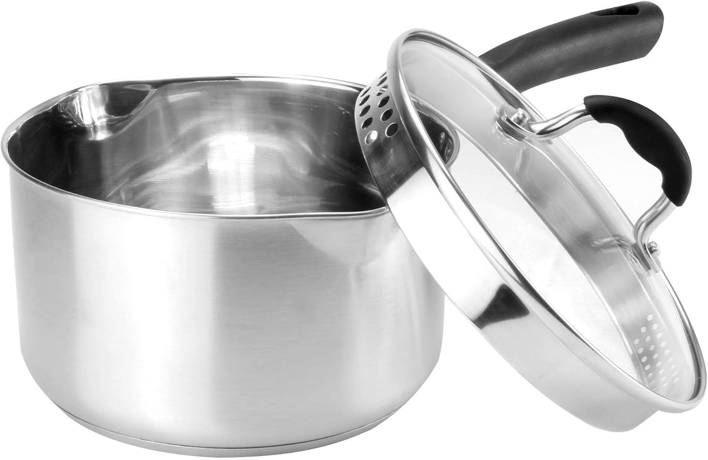 Set of 3 Stainless Steel Saucepans Crockery Dinner Set Boiling Pan Stainless Steel Pans Induction Saucepans Saucepans for Ceramic Hobs | M&W