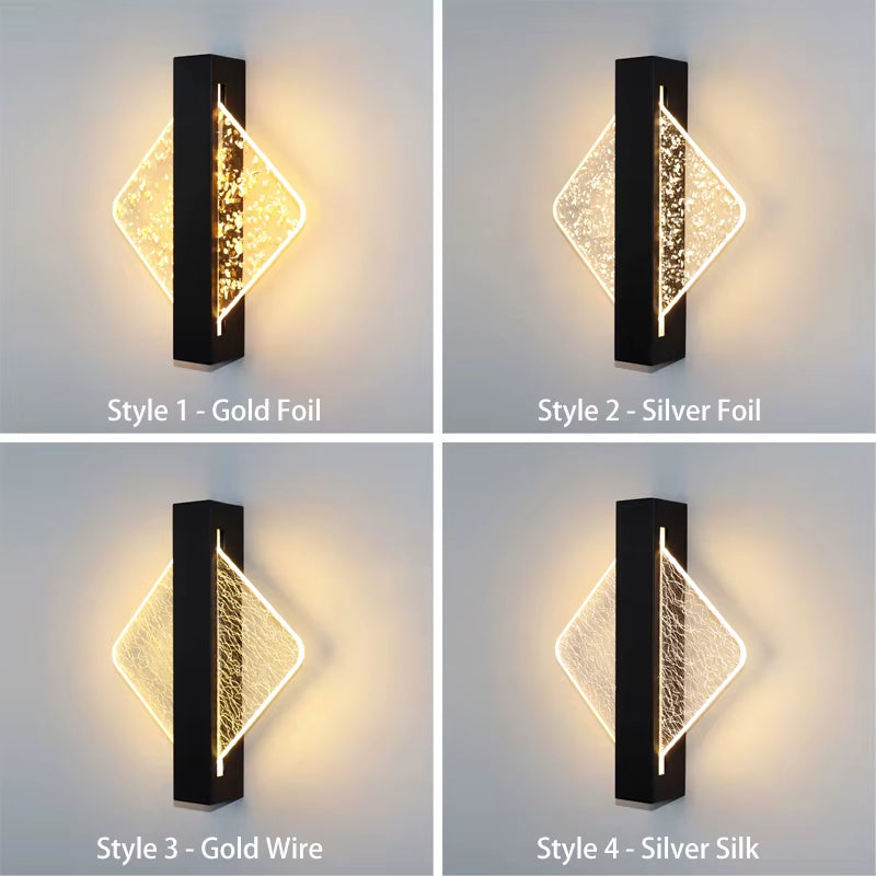 Luxurious LED Wall Lamp Acrylic Modern LED Indoor Wall Light Nordic Sconce Lamp Bedroom Living Room Bedside Light AC85-265V