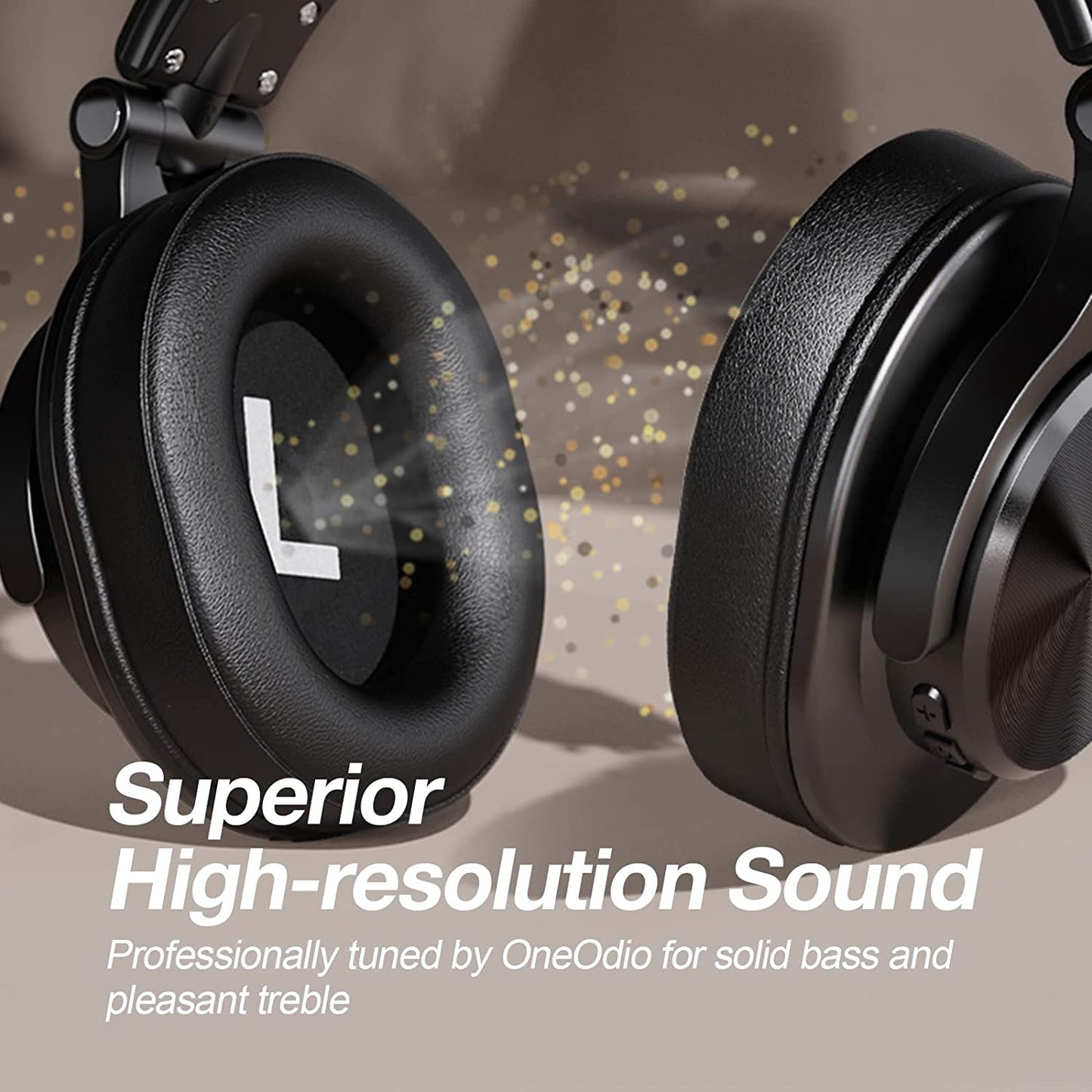 A70 Bluetooth Headphones over Ear, 72 Hrs Playtime, Monitor Level Stereo Sound Quality, Foldable Wireless&Wired DJ Headphone, Professional Studio Headphones for Dj/Tv/Pc/Phone