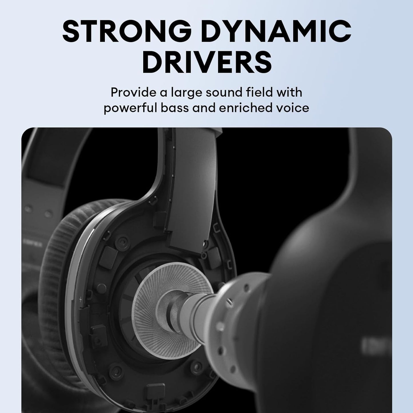 W800BT plus Wireless Over-Ear Headphones, Bluetooth Headset with CVC™ 8.0 Call Noise Cancelling, 55H Playback Time, Built-In Microphone, Physical Button and APP Control, Black