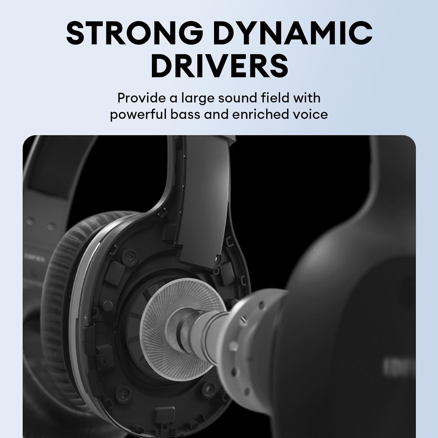 W800BT plus Wireless Over-Ear Headphones, Bluetooth Headset with CVC™ 8.0 Call Noise Cancelling, 55H Playback Time, Built-In Microphone, Physical Button and APP Control, Black