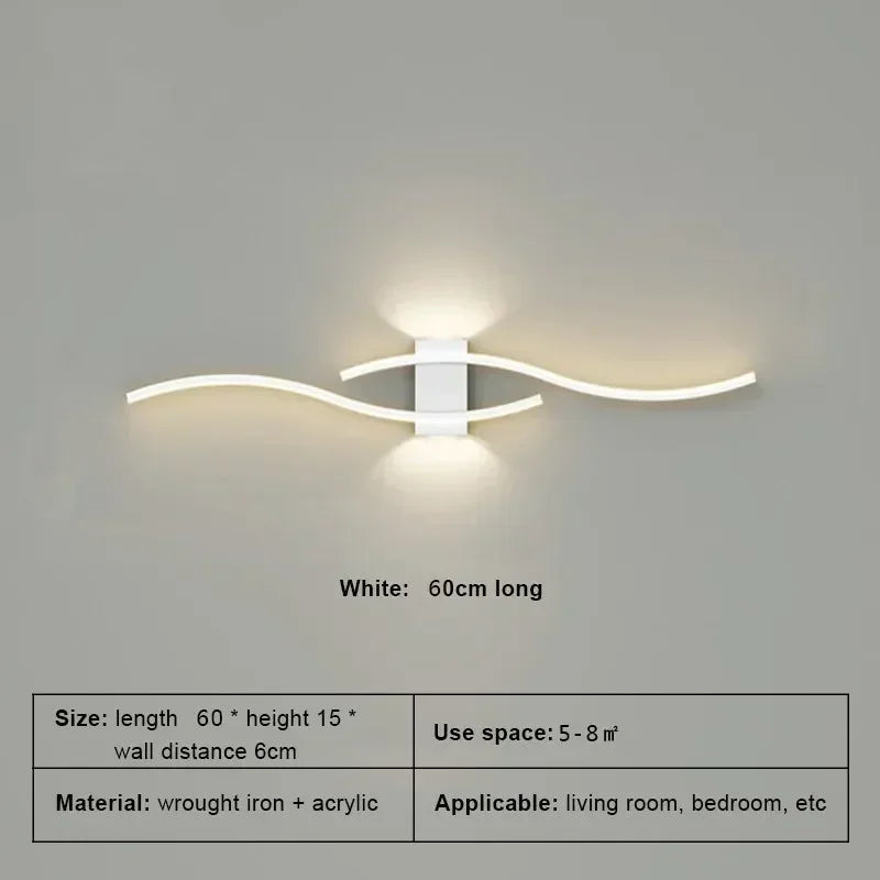 Modern Minimalist LED Wall Lamp – Long Bar Sconce for Living Room, Bedroom, Bedside, and Background Lighting – Sleek Home Decor Interior Light
