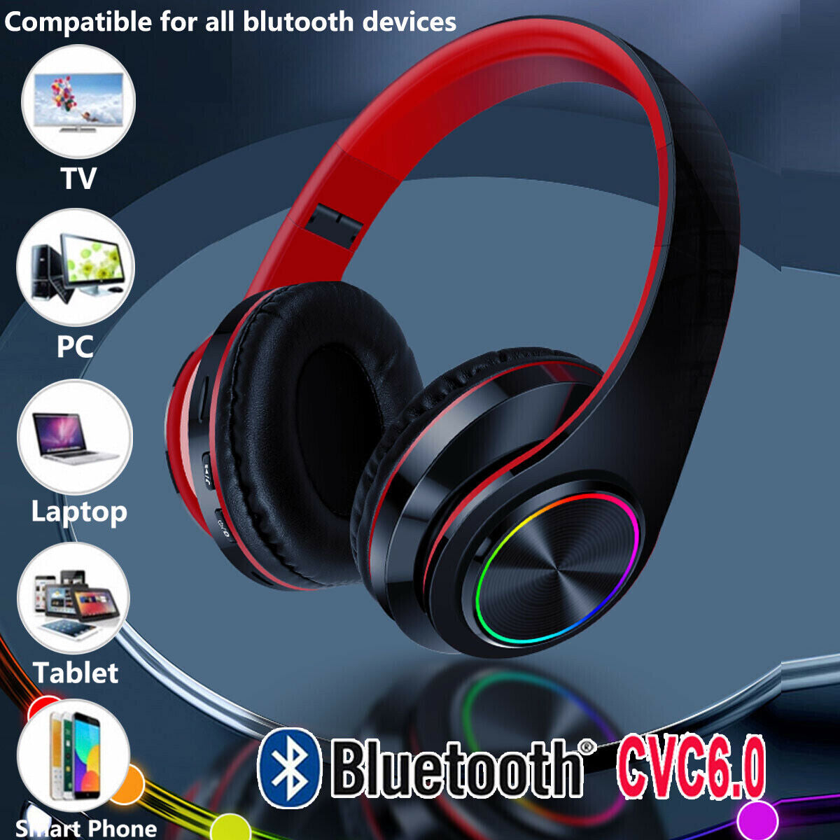 Wireless Bluetooth Headphones Over-Ear Noise Canceling All Devices