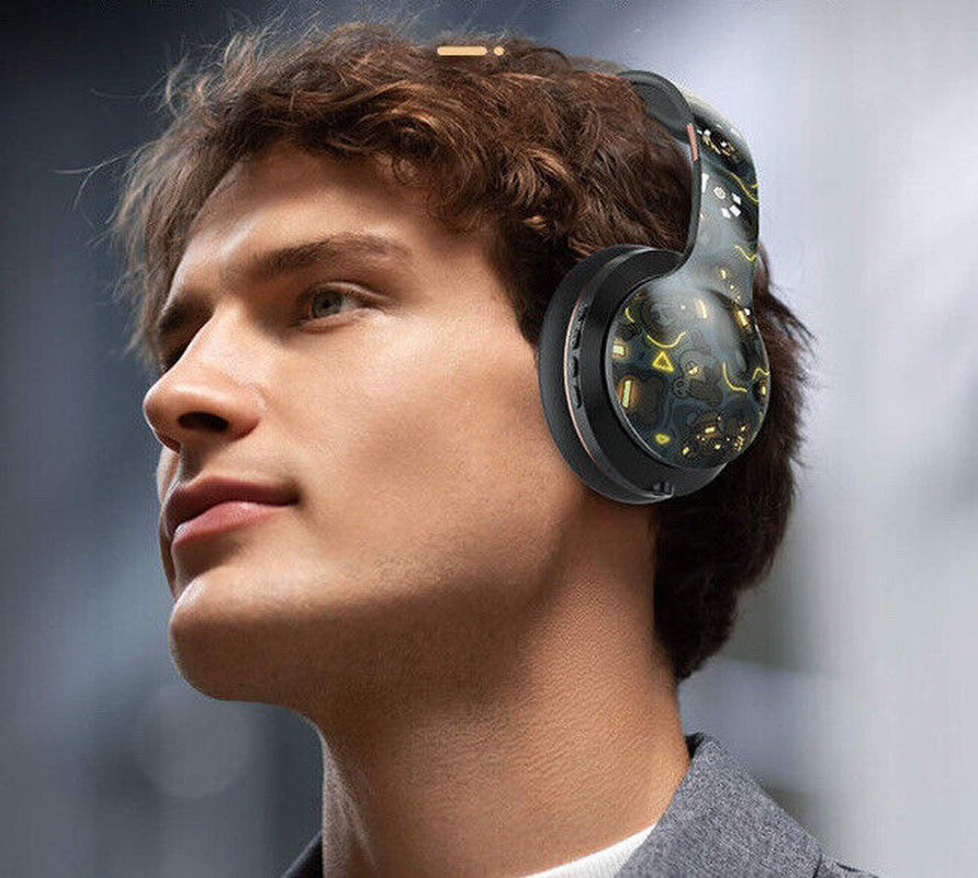 Wireless Bluetooth Headphones with Noise Cancelling, Over-Ear Hi-Fi Stereo Earphones with Bluetooth 5.2, Foldable & Ergonomic Design
