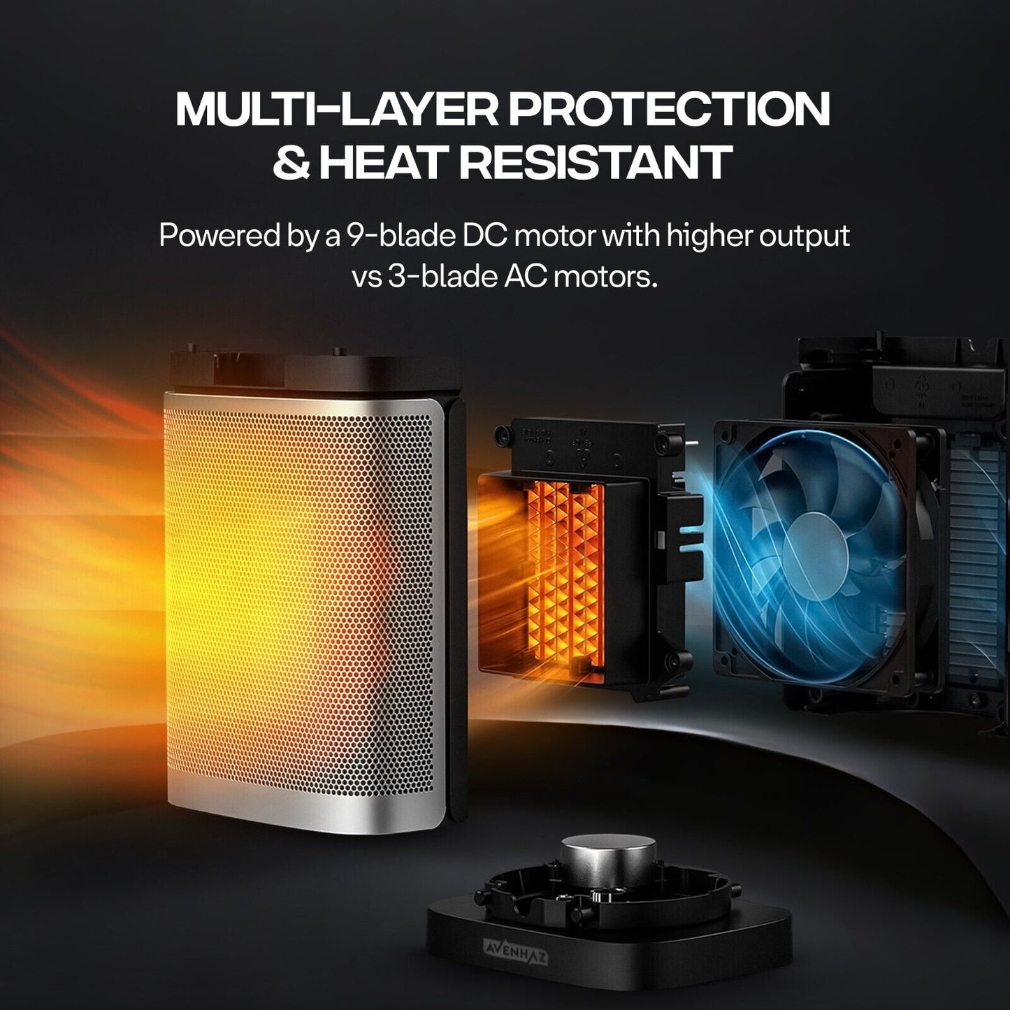 Fast Heating Electric Ceramic Space Heater with 90° Oscillation and Temperature Control – 1500W