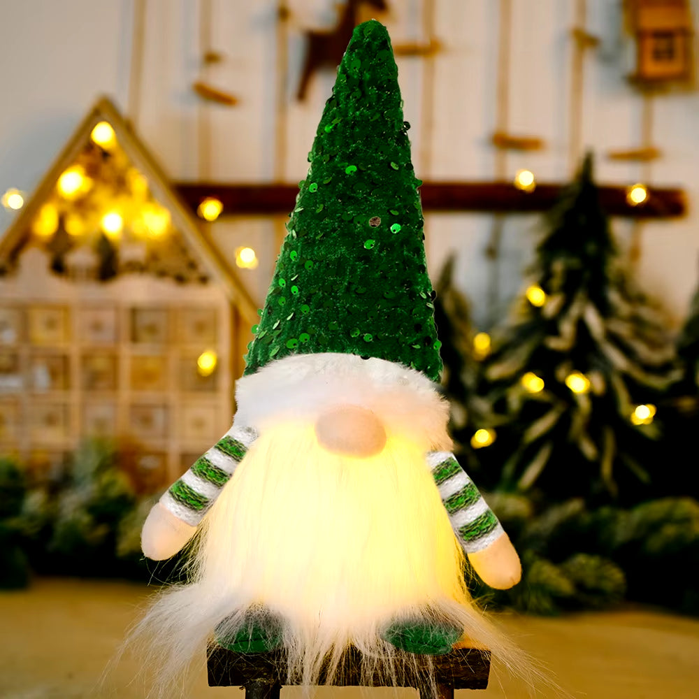 30Cm Glowing Gnome Christmas Decorations Faceless Plush Dolls Elf Home Ornaments Navidad New Year Gift