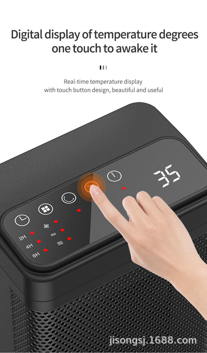 Electric Ceramic Space Heater 1500W with Remote, Timer, and Safety Features – PTC Technology
