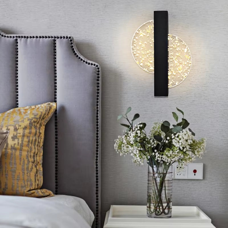 Luxurious LED Wall Lamp Acrylic Modern LED Indoor Wall Light Nordic Sconce Lamp Bedroom Living Room Bedside Light AC85-265V