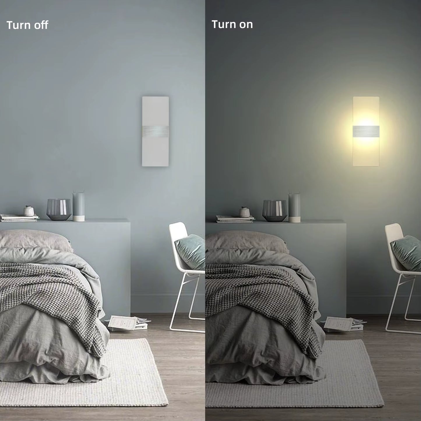 Modern Minimalist Wall Lamp, Indoor LED Wall Light, Aluminum Acrylic Hardwire, Bedroom Living Room Corridor Staircase Sconces