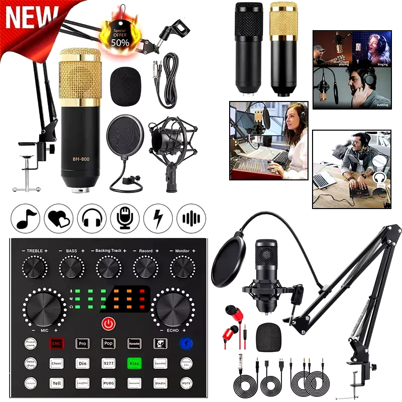 BM800 Professional Microphone Kit โ Studio-Quality Recording for Creators