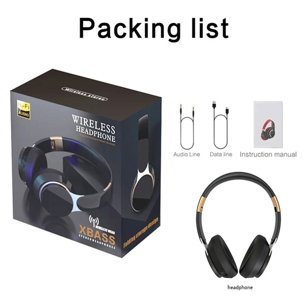 Wireless Bluetooth Headphones with Noise Cancelling Over-Ear Stereo Earphones