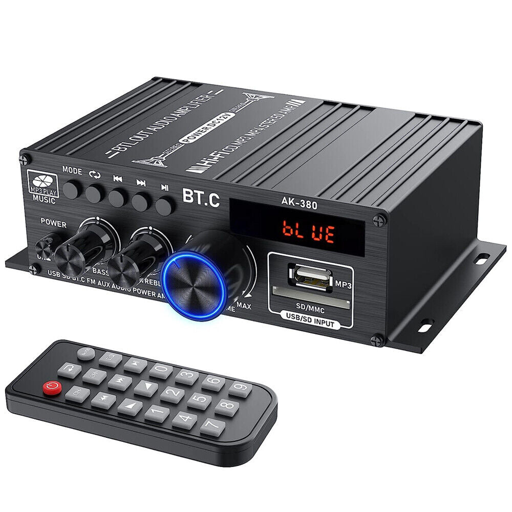 Mini Bluetooth Digital Power Amplifier USB Music Player FM Stereo Audio AMP